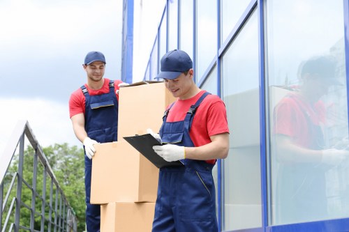 Office removals team preparing a business move in Finchley